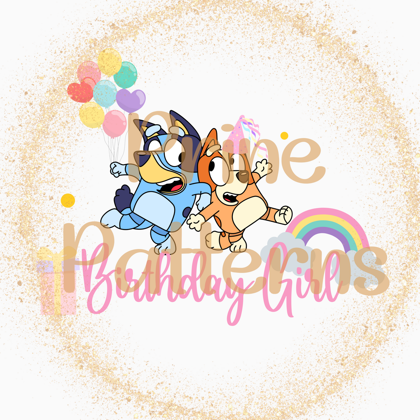 Rainbow Flower Dog Family Transparent PNG