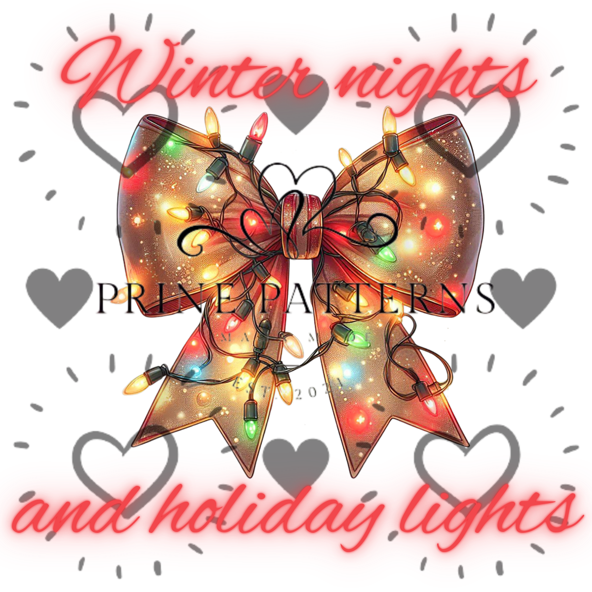 Christmas Light Bow Transparent PNG