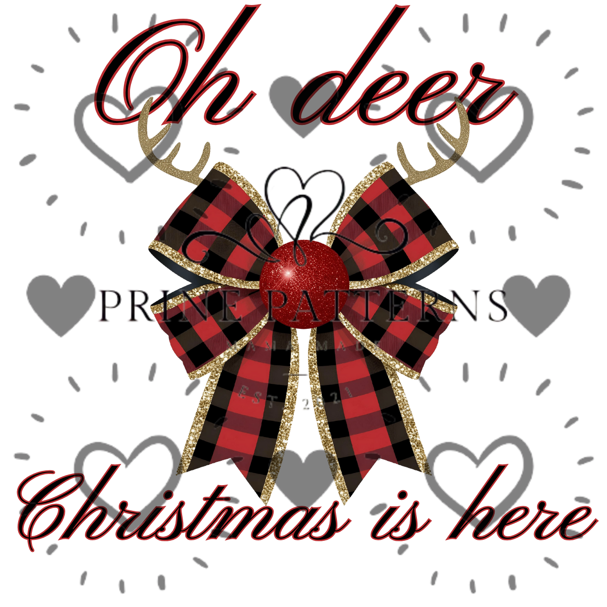 Plaid Deer Bow Transparent PNG