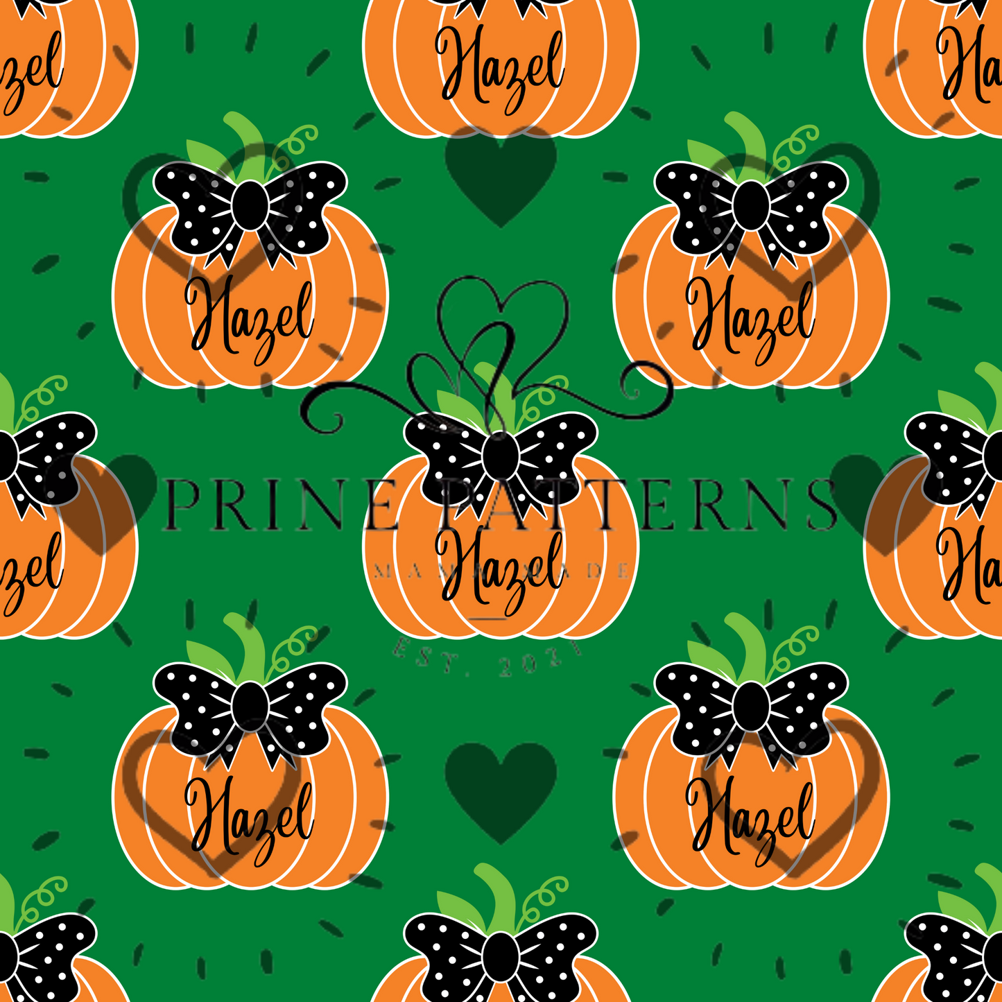 Name Pumpkin Hazel (Green Bow)