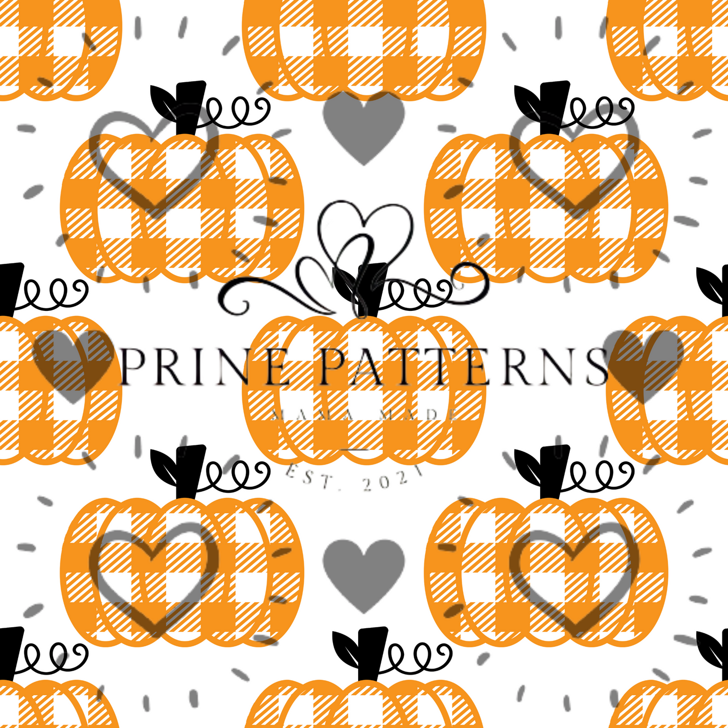 Plaid Pumpkin on White