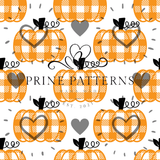 Plaid Pumpkin on White