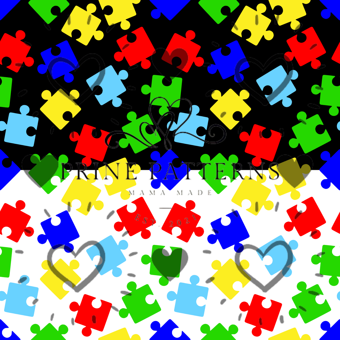 Autism Awareness Puzzle Pieces