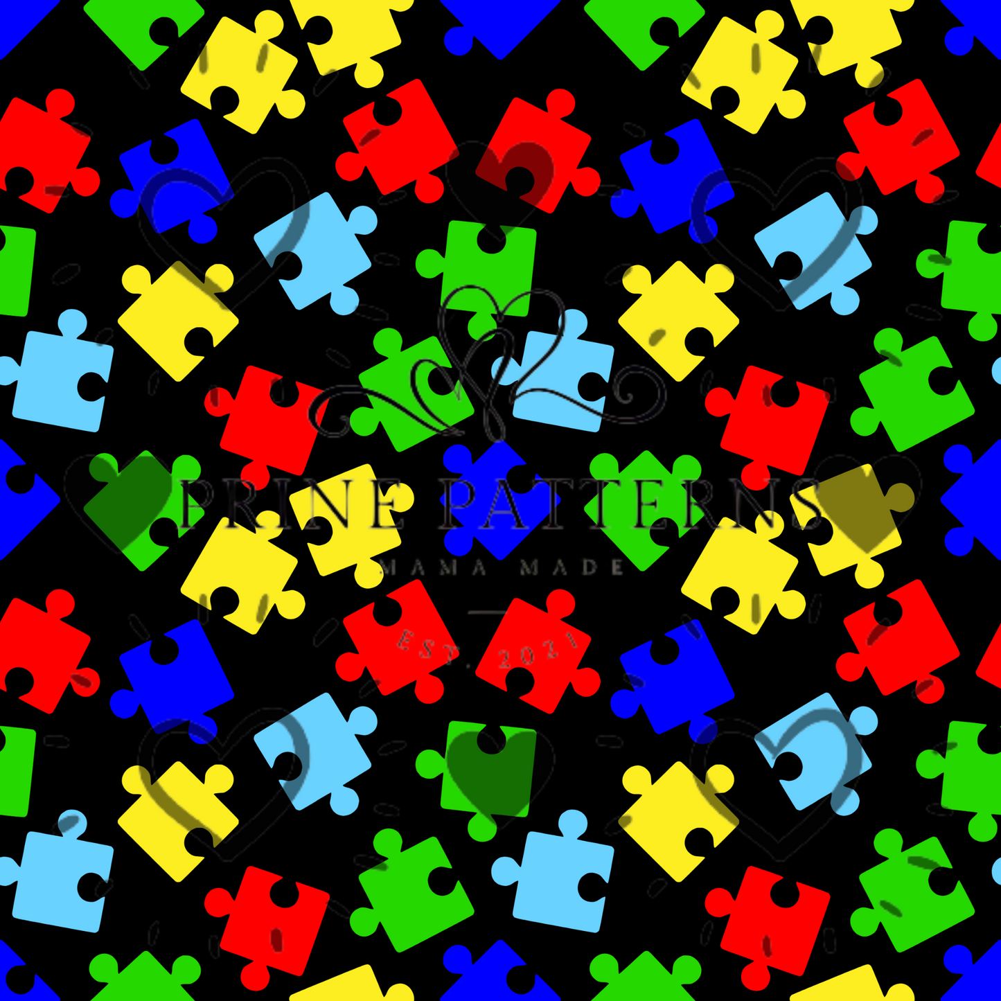 Autism Awareness Puzzle Pieces