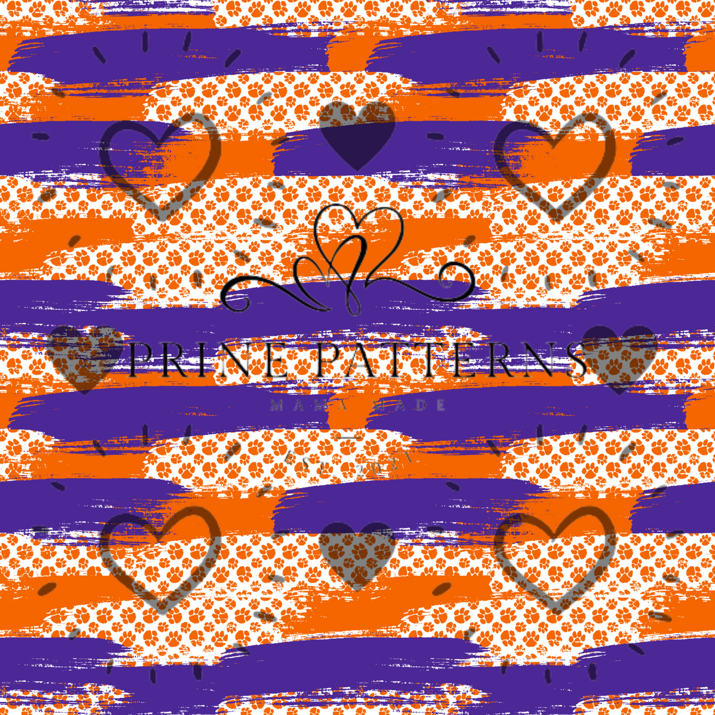 Orange and purple Paw Collage Splat