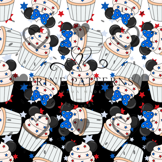 Patriotic Mouse Cupcake