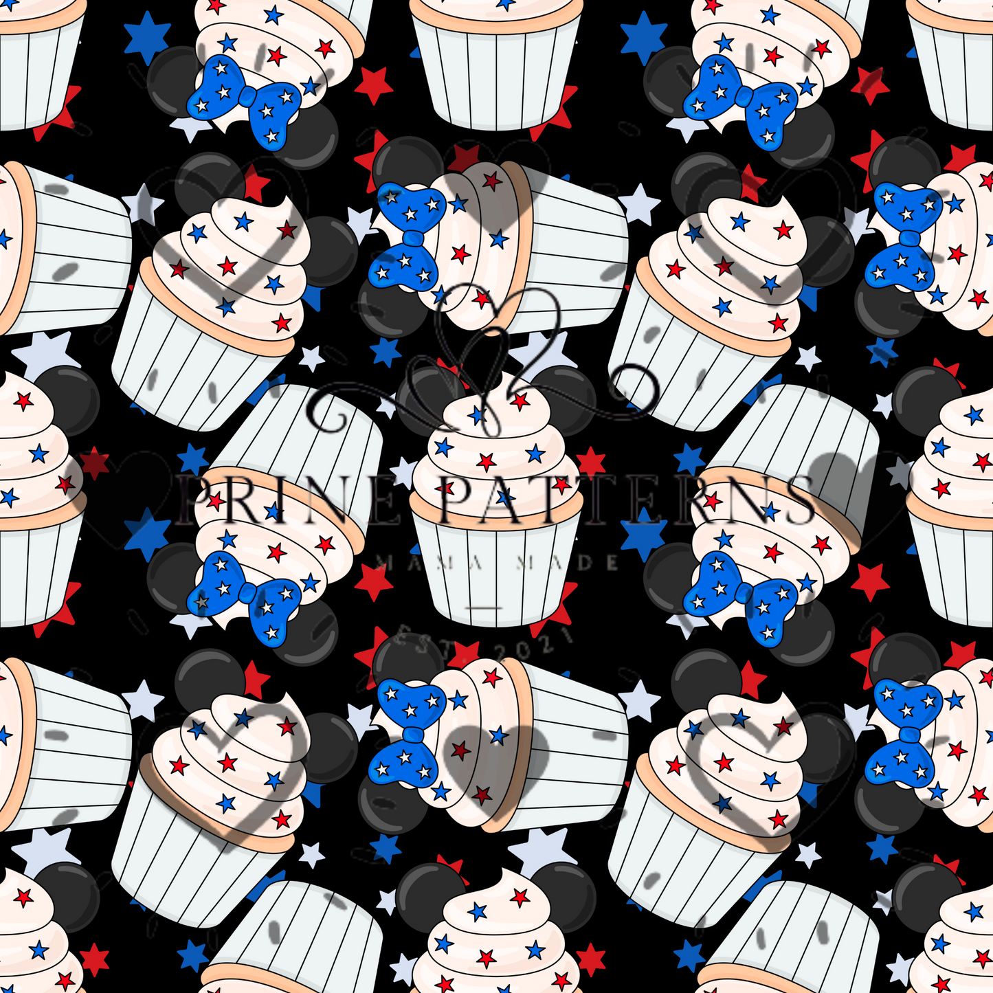 Patriotic Mouse Cupcake