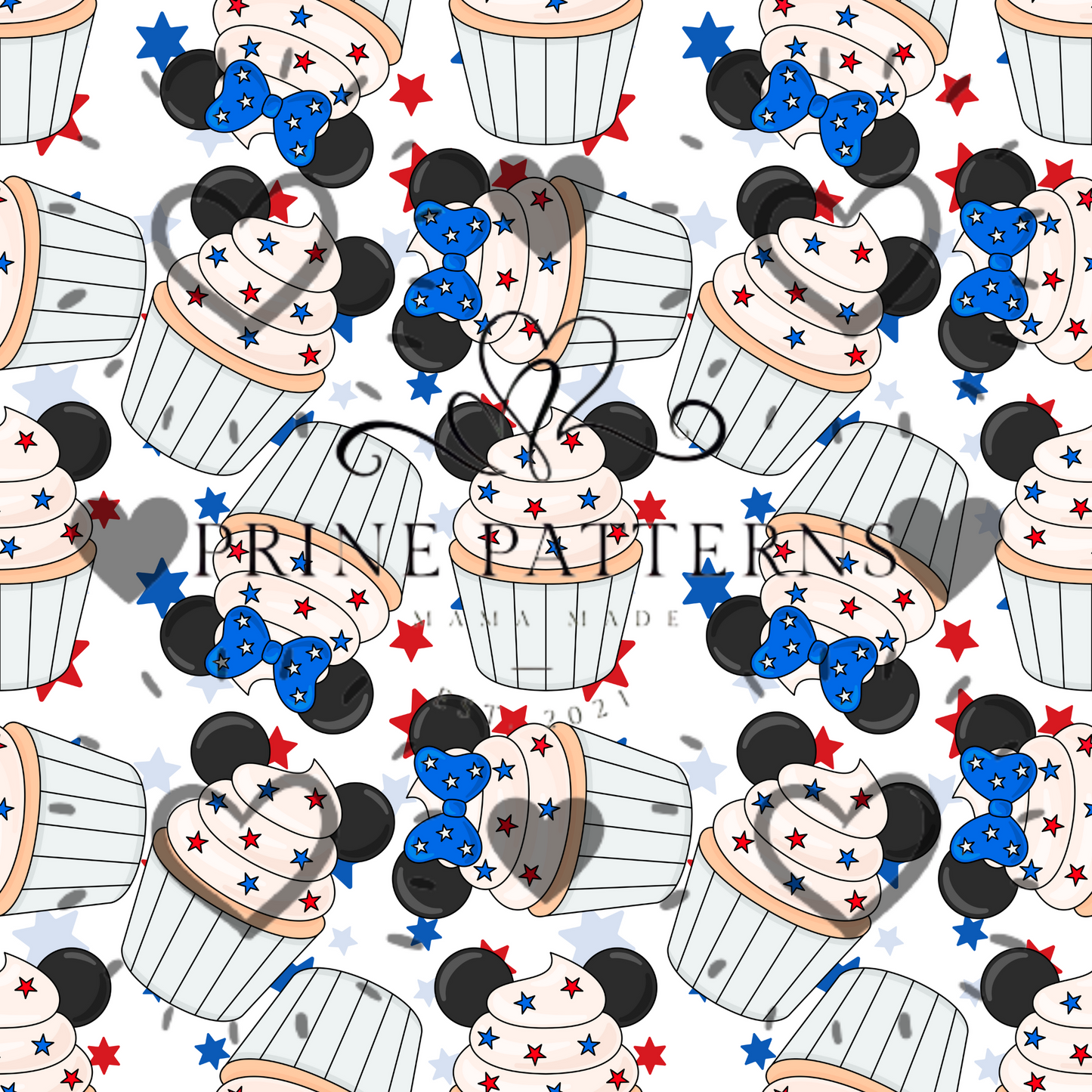 Patriotic Mouse Cupcake