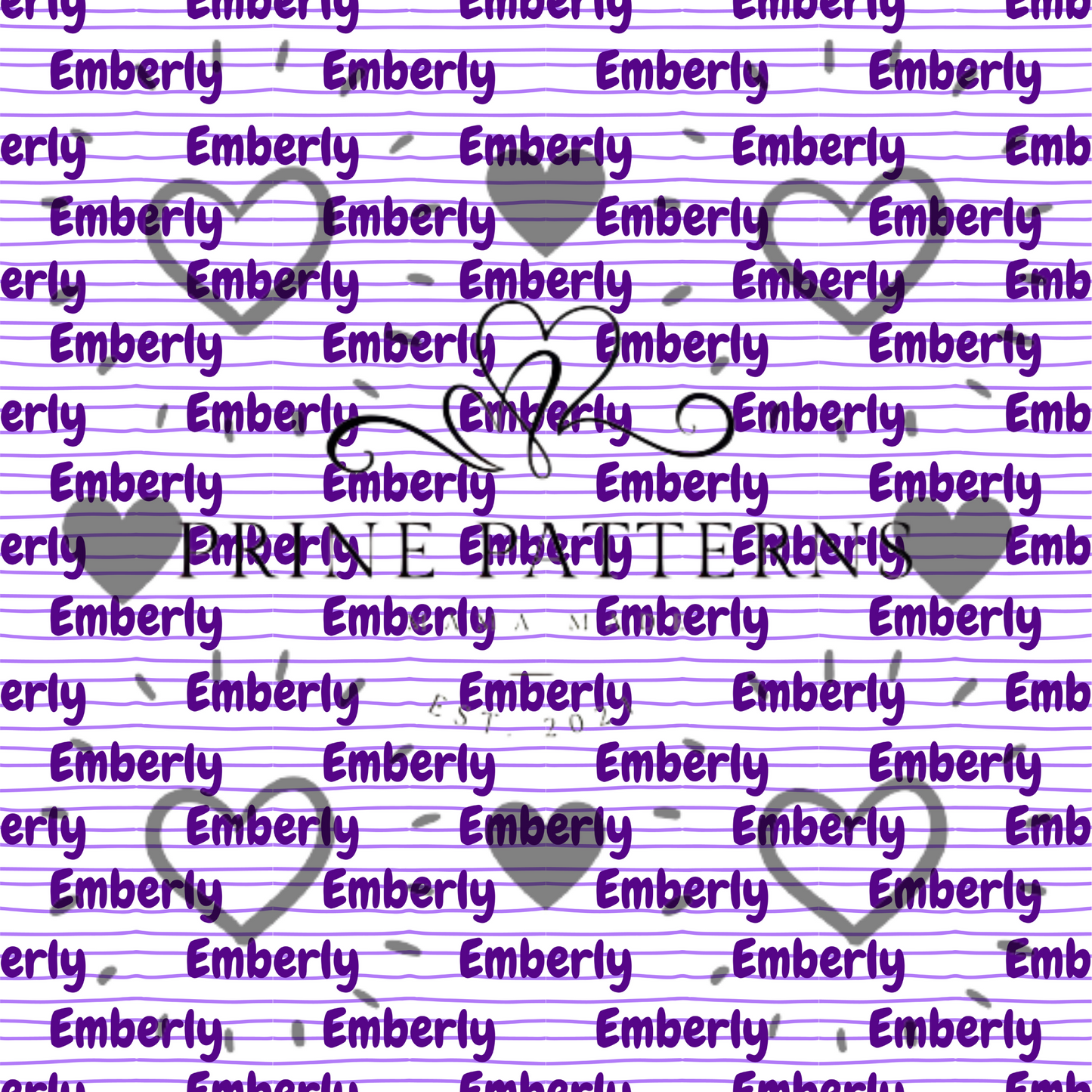 Purple Stripe name EMBERLY