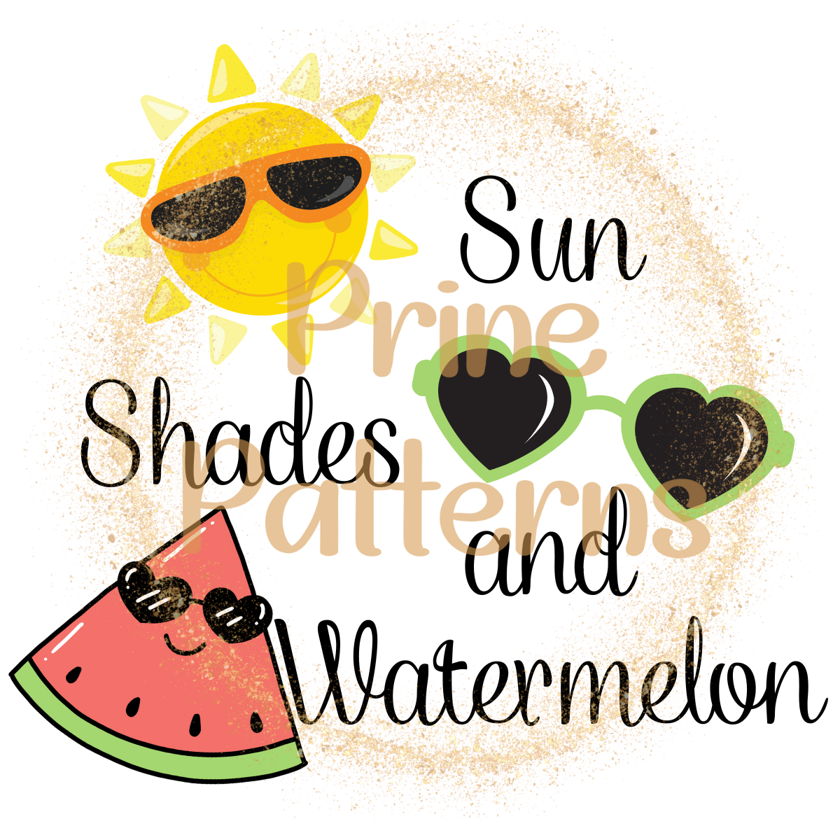 Sun, Shades, and Watermelon Transparent PNG